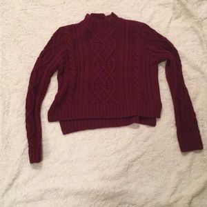 Burgundy Cropped Forever21 Sweater